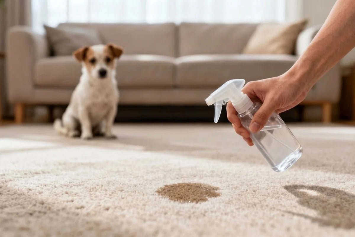 Dual-action carpet cleaner for pets